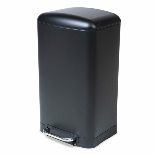 waste-bin-30-liter-for-kitchen-decorated-rectangular-pedal-silenced-closing-metalic-black