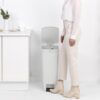 brabantia stepup pedal bin 40l light grey inuse