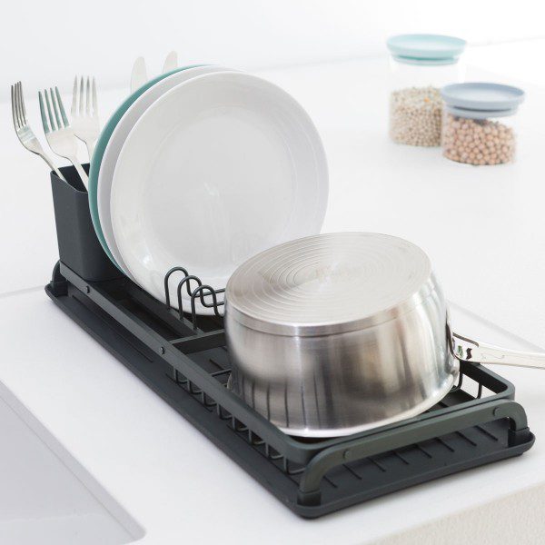 y 117268 compact dish drying rack dark grey brabantia 6