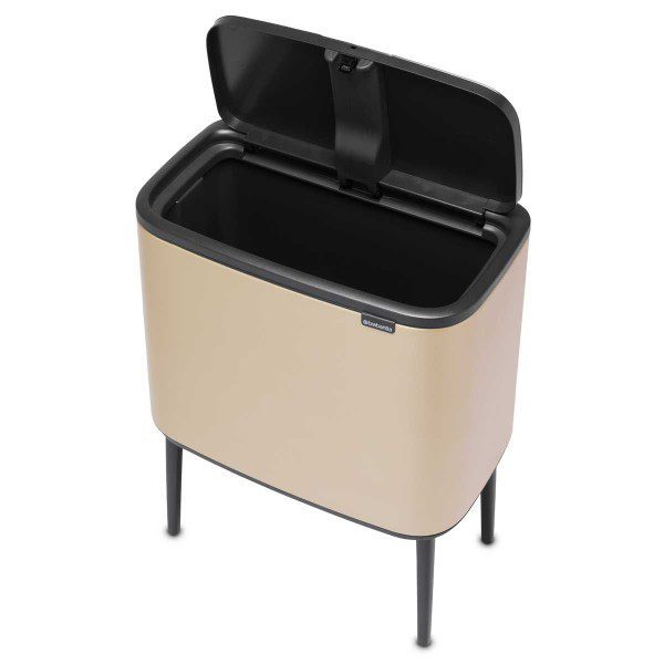 brabantia bo touch bin 36l champagne front side open y 304583 1200