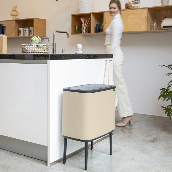 brabantia bo touch bin 36l soft beige   y 201189