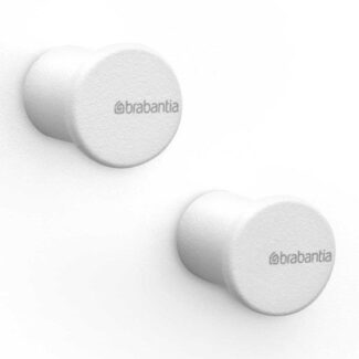 זוג מתלי כפתור למגבות, לבן מינרלי MindSet ברבנטיה