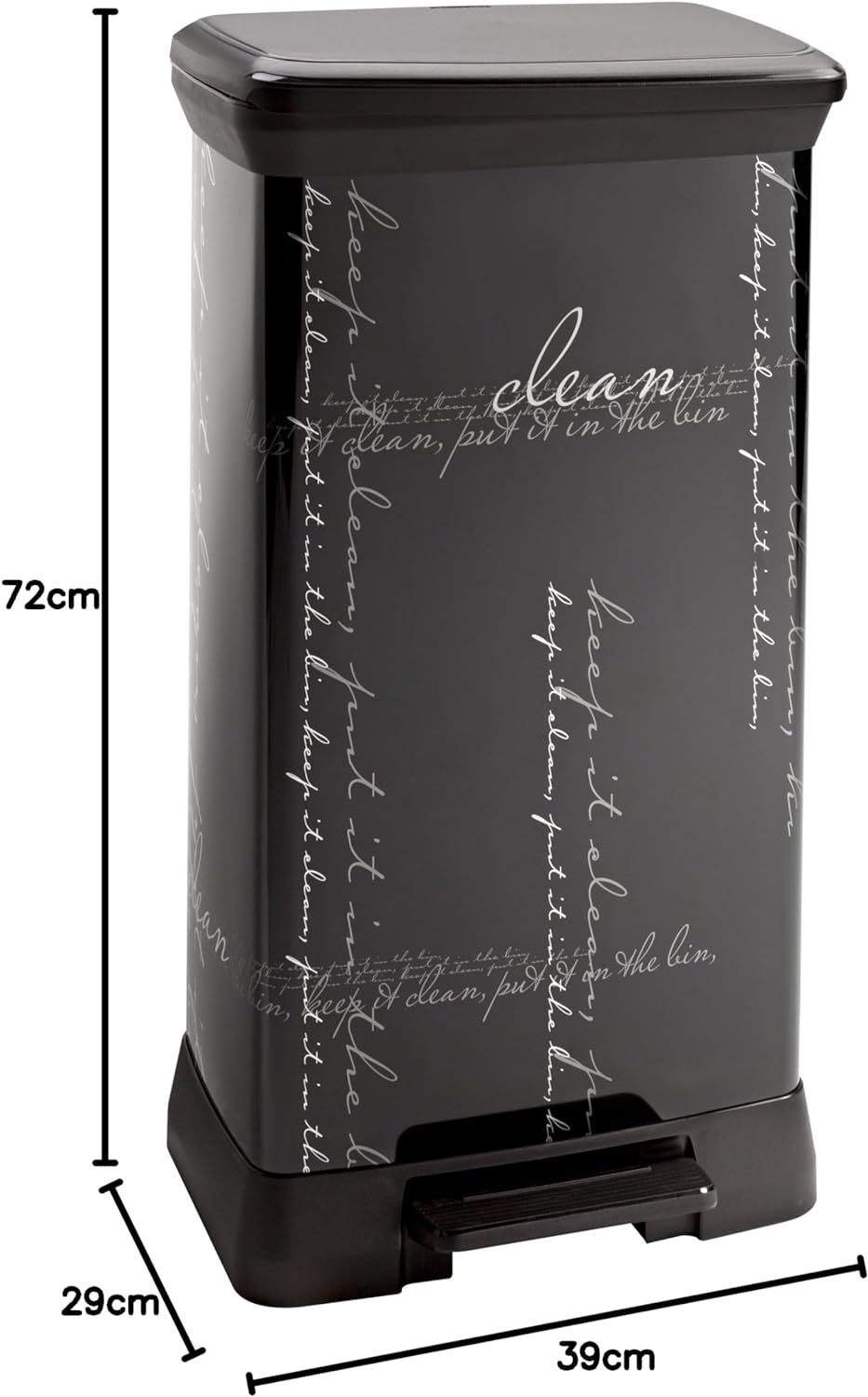 50 ליטר שחור כתב יד מידות