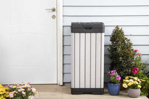 פח חוץ מוברש אפור Brushed Bin מול