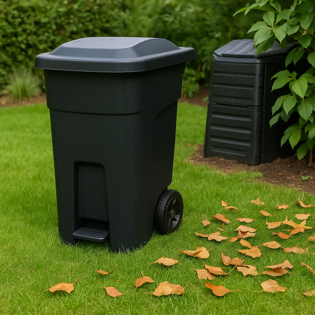 A photograph taken during daytime features a black