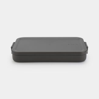 קופסת אוכל שטוחה 1.1 ליטר Make & Take פלסטיק ללא BPA אפור כהה Brabantia