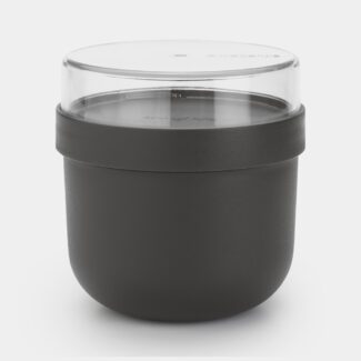 קערה לארוחת בוקר 0.5 ליטר Make & Take פלסטיק ללא BPA אפור כהה Brabantia עם מכסה שקוף לתוספות