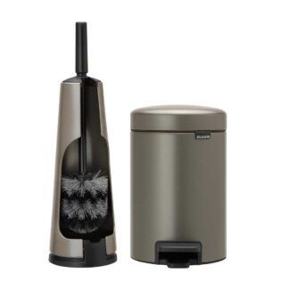 סט לשירותים Brabantia: פח פדל 3 ליטר NewIcon + מברשת אסלה קונית ברבנטיה