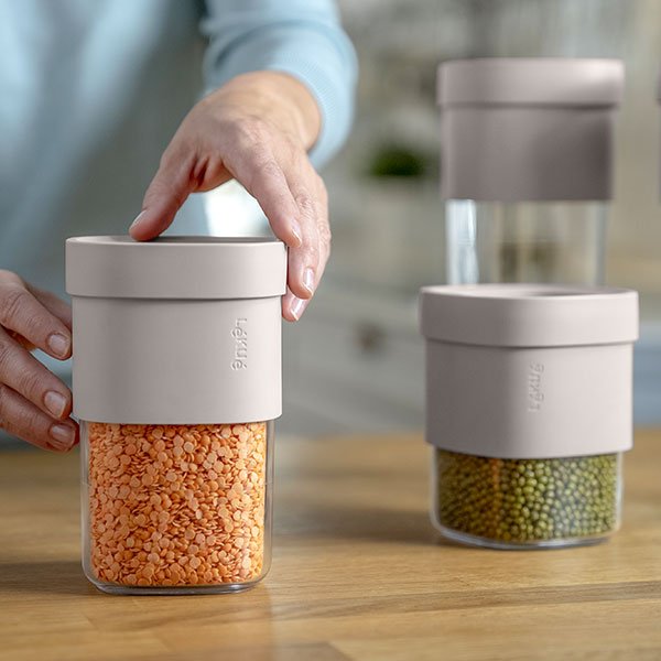 סט 3 מיכלי אחסון מזון יבש Flip מתרחב Lekue מבית Brabantia