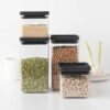 סט 4 מיכלי אחסון פלסטיק 0.7 + 1.6 ליטר, מכסה Brabantia - ללא BPA – תמונה 2