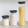 סט 3 מיכלי זכוכית 0.6 + 1.1 + 1.9 ליטר, מכסה אפור כהה Brabantia - ללא BPA – תמונה 2