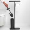 סט לשירותים אפור כהה מינרלי Brabantia: פח פדל 3 ליטר NewIcon + באטלר - מעמד לנייר טואלט, מברשת אסלה זיפים ומדף MindSet ברבנטיה – תמונה 14