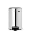 סט לשירותים מבריק Brabantia: פח פדל 3 ליטר NewIcon + מברשת אסלה קונית, מתקן קיר ודיספנסר לנייר טואלט Renew ברבנטיה – תמונה 6