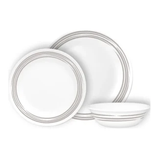 סט קורנינג צלחות 12 חלקים, Brushed Silver